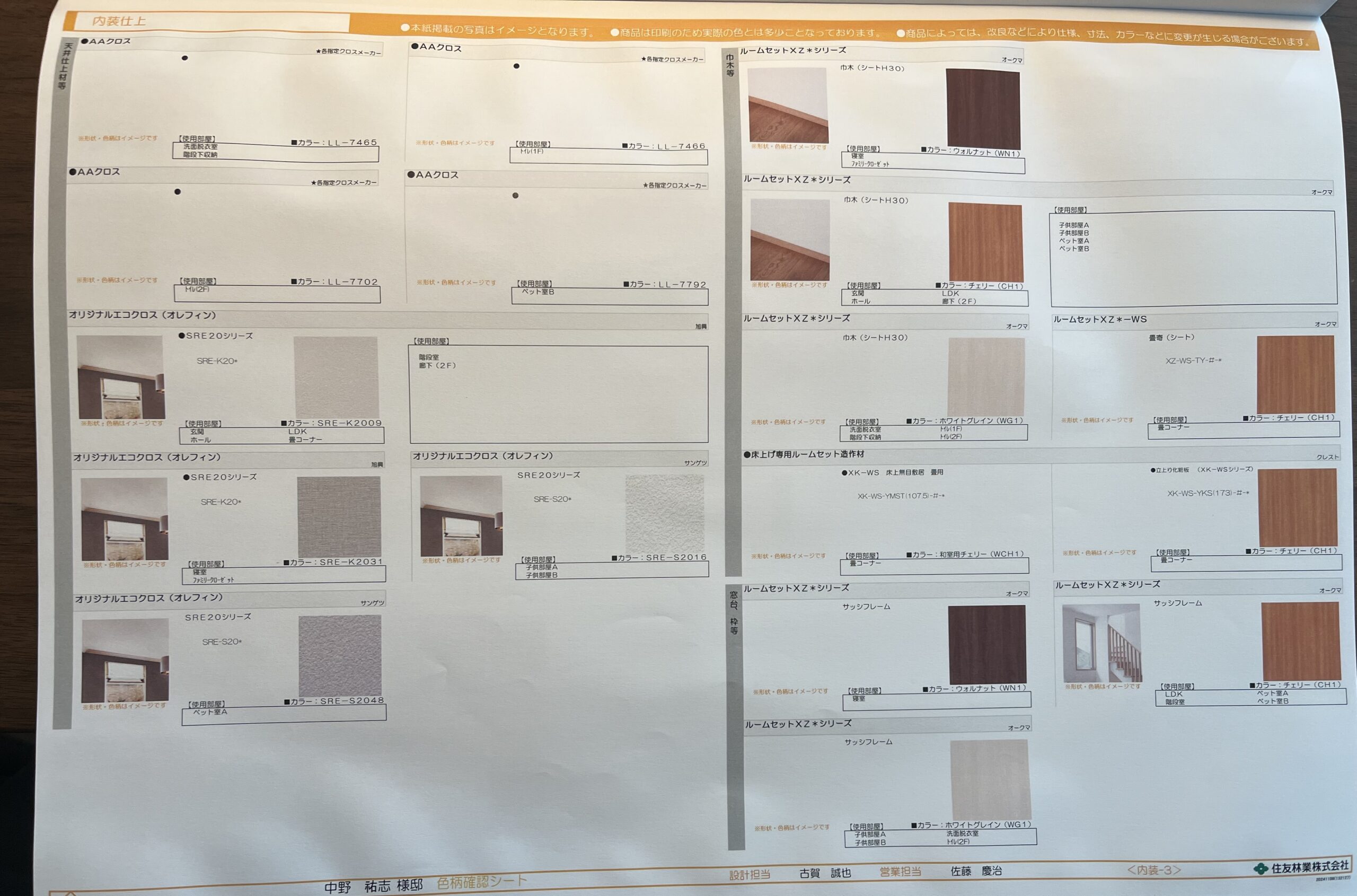 内装仕上シート 建具①